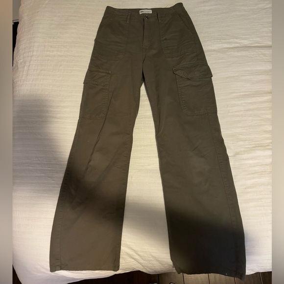 Zara Green Cargo Pants, Size 2, Worn Once - Picture 2 of 6